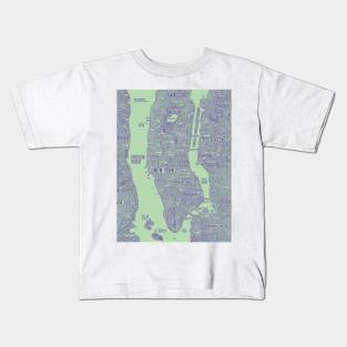 New York city map green Kids T-Shirt